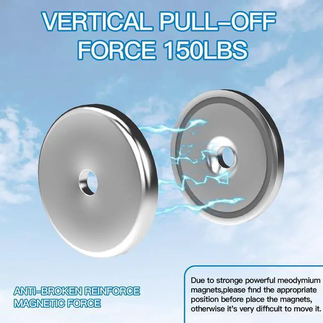 Alt view image 4 of 7 - 600 pounds Magnetic roof Mount for starlink,Strong Neodyminum Round Magnet mounting kit for starlink V2(Gen2) Dish,Each Magnet with 150 pounds Pull-Force for starlink Antennas Internet kit Satellite