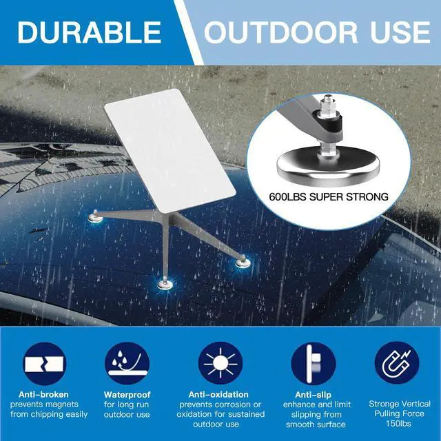 Alt view image 6 of 7 - 600 pounds Magnetic roof Mount for starlink,Strong Neodyminum Round Magnet mounting kit for starlink V2(Gen2) Dish,Each Magnet with 150 pounds Pull-Force for starlink Antennas Internet kit Satellite