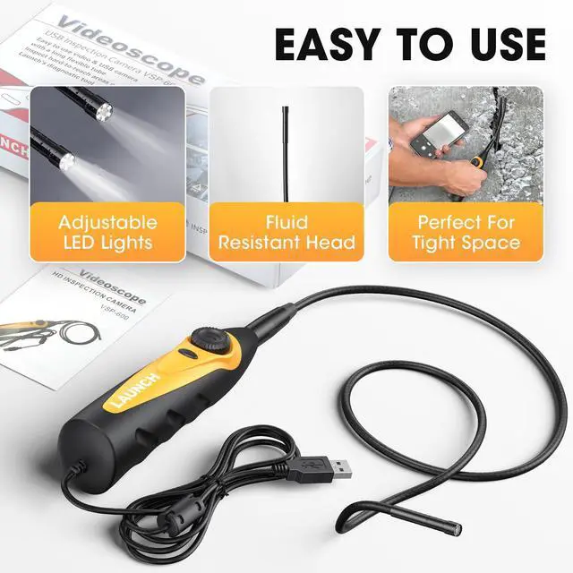 Alt view image 4 of 7 - VSP-600 Endoscope 5.5mm Ultra-Thin, Lens HD Wide Application Videoscope Borescope high Definition Multi-Angle Imaging One-Click Snapshot IP67 Waterproof with 2000mm USB Cable