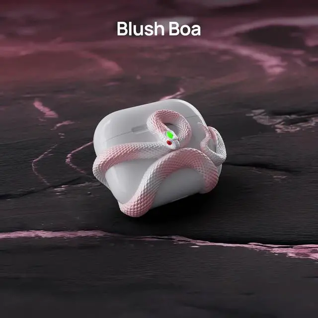 Alt view image 7 of 7 - The Snake Case 3D Cover Compatible with AirPods Pro Case 3rd Generation. Distinctive Aesthetic, Gemstone Light Head, Detail Sculpting, Compatible with AirPods Pro 3, Mystery Black