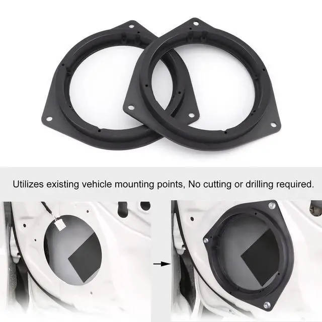 Alt view image 3 of 7 - 6.5" Aftermarket Plastic Black Speaker Adapter. Fitted for Toyo ta Avalon, Corolla, Highlander, Prius, RAV, Solara, Tacoma, Venza, Yaris, Crown, Reiz, BYD F3