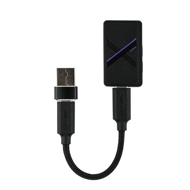 Alt view image 2 of 7 - SIMGOT DEW4X Portable HiFi in-Ear Monitor DAC AMP HiFi Earphone Stereo USB Dongle, with Dual C43198 DAC Chip, 384 kHz/32 bit, Tiny Audio Amps for PC/Phone