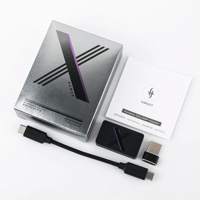 Alt view image 7 of 7 - SIMGOT DEW4X Portable HiFi in-Ear Monitor DAC AMP HiFi Earphone Stereo USB Dongle, with Dual C43198 DAC Chip, 384 kHz/32 bit, Tiny Audio Amps for PC/Phone