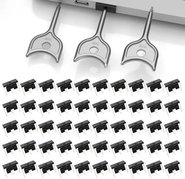 Main image of 50-Pack USB Port Lock with 3 Key, Metal USB-A Port Blocker,Security Data Protection for PC Laptop, Anti-Theft USB Lock, Dust & Moisture Proof Type-A Connector Cover,Removable (Black