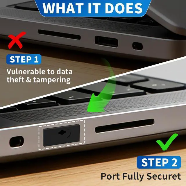 Alt view image 2 of 7 - 50-Pack USB Port Lock with 3 Key, Metal USB-A Port Blocker,Security Data Protection for PC Laptop, Anti-Theft USB Lock, Dust & Moisture Proof Type-A Connector Cover,Removable (Black
