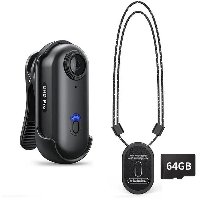 Main image of 4K Mini Action Camera, Included 64GB, Wearable Camera with 360°Rotatable Clip & Magnetic Clip, 120 Minutes for Recording, for Lecture, Traveling, Pet Walking and Outdoors Activities JS-10B