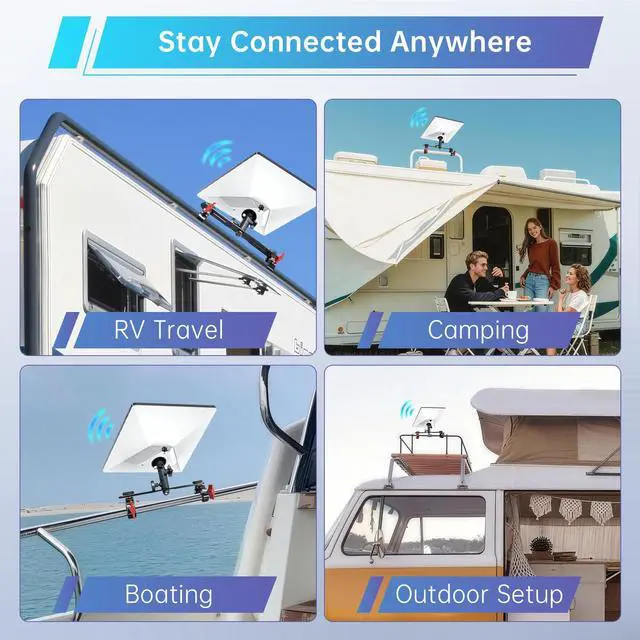 Alt view image 3 of 7 - Starlink Mini Mount Dual Clamp Pole Mount Kit Aluminum | Dual-clamp Starlink Mini mount with aluminum design. Fits RV roof racks, poles and outdoor setups for stable installation