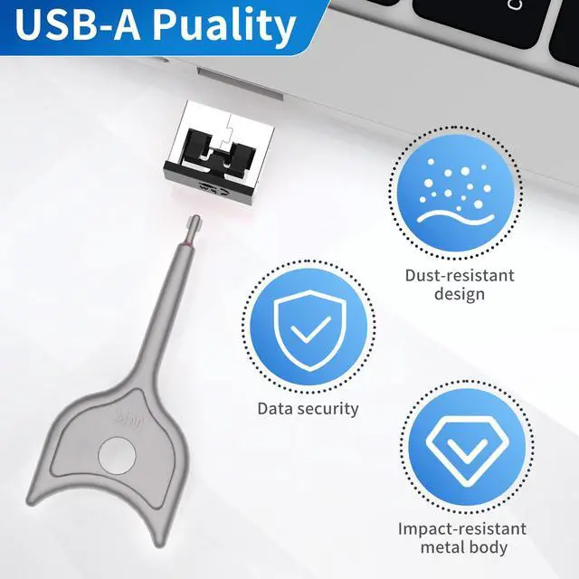 Alt view image 4 of 7 - 50-Pack USB Port Lock with 3 Key, Metal USB-A Port Blocker,Security Data Protection for PC Laptop, Anti-Theft USB Lock, Dust & Moisture Proof Type-A Connector Cover,Removable (Black