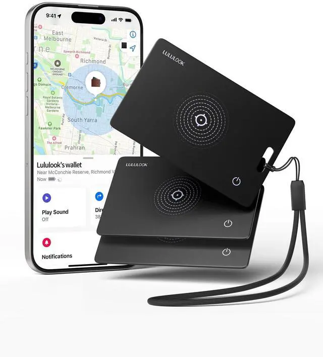 Main image of 3-Pack 2026 Air Card Tag Tracker Wallet Tracker Card (iOS Only), Black | 0.07in Ultra Slim, Wireless Rechargeable, IP68 Waterproof, GPS Smartcard Tracker for Wallet Passport for Luggage Tags
