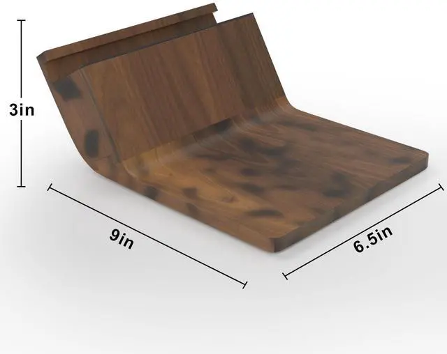 Alt view image 7 of 7 - Wooden Laptop Stand, Ergonomic Computer Stand for Desk, Portable Laptop Riser, Notebook Stand Holder Compatible with MacBook Pro/Air, Dell, HP, Lenovo and All Laptops (10-17 inch), Walnut
