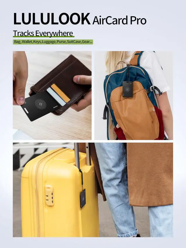Alt view image 6 of 7 - 3-Pack 2026 Air Card Tag Tracker Wallet Tracker Card (iOS Only), Black | 0.07in Ultra Slim, Wireless Rechargeable, IP68 Waterproof, GPS Smartcard Tracker for Wallet Passport for Luggage Tags