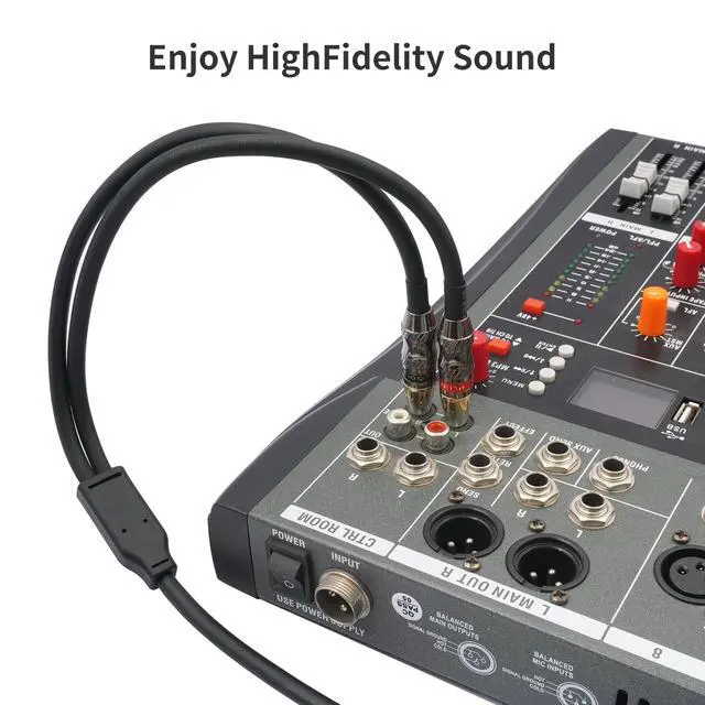 Alt view image 4 of 7 - RCA to 1/8 Female Y Cable, Female 3.5mm to Dual RCA/Phono Male Stereo Splitter Cord, Mini Jack to 2 RCA Male Audio Breakout Adapter 12 inch 30cm