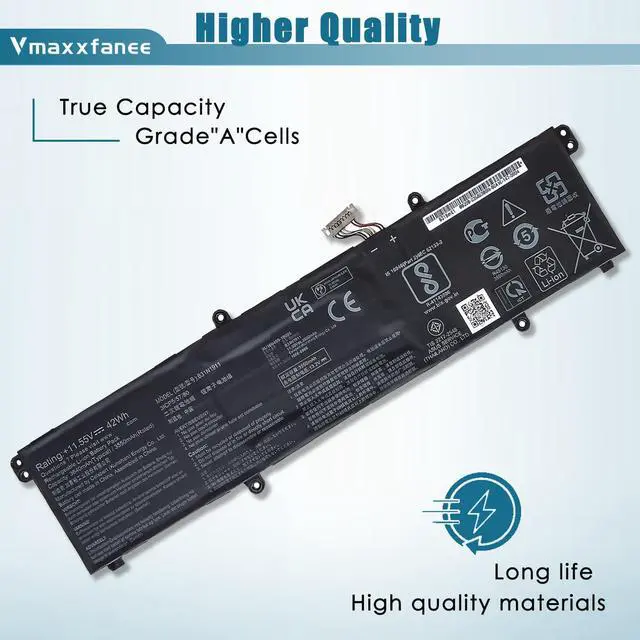 Alt view image 3 of 7 - B31N1911 C31N1911 42Wh Battery Replacement for ASUS VivoBook Flip 14 M413 M413DA TM420IA TM420IA K413 X413 F413 Series Laptop B0B200-03580300 0B200-03580000 0B200-03750000 11.55V 3640mAh