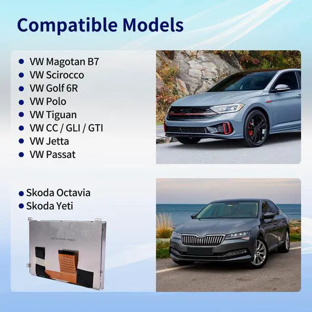 Alt view image 2 of 6 - TDO-WVGA0633F00039 6.5" LCD Display with Touch Screen Digitizer Fit for VW Magotan Scirocco Golf Polo Tiguan Jetta Passat Skoda MIB STD2 Multimedia Navigation TDO-WVGA0633F00045