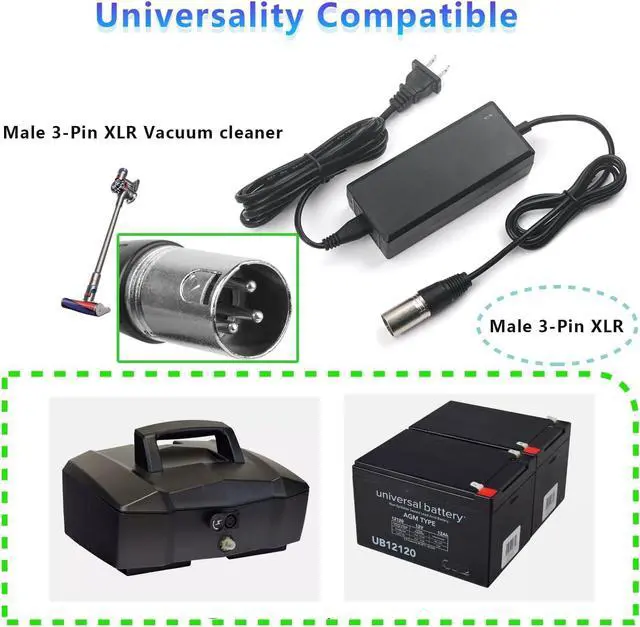 Alt view image 2 of 7 - 29.4V2A 3 pin XLR Charger Replacement for Lithium Battery Charging and Vacuum Cleaner Charging,Battery 12Ah Power Charger