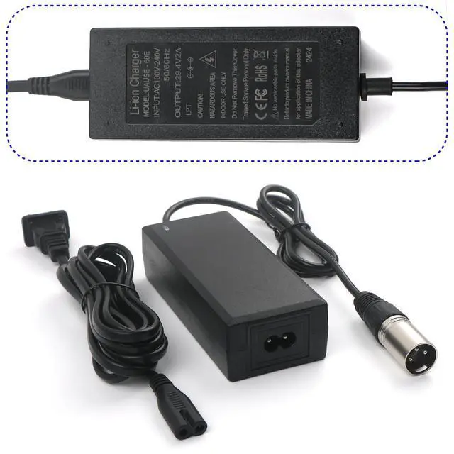Alt view image 4 of 7 - 29.4V2A 3 pin XLR Charger Replacement for Lithium Battery Charging and Vacuum Cleaner Charging,Battery 12Ah Power Charger