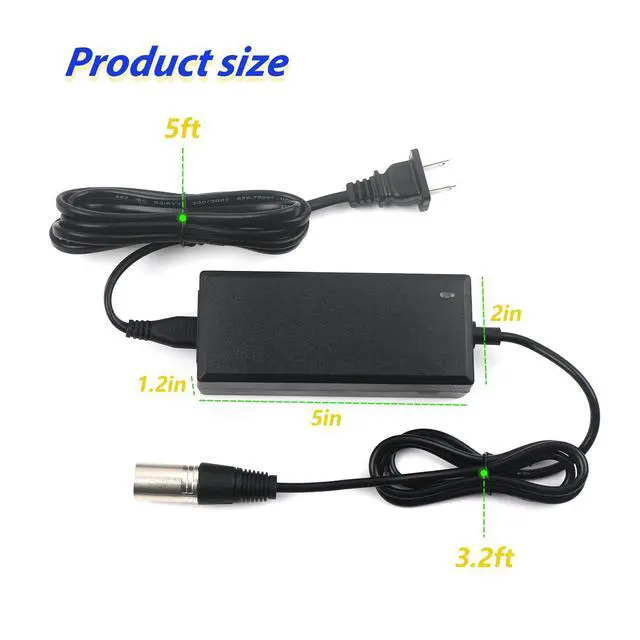 Alt view image 3 of 7 - 29.4V2A 3 pin XLR Charger Replacement for Lithium Battery Charging and Vacuum Cleaner Charging,Battery 12Ah Power Charger