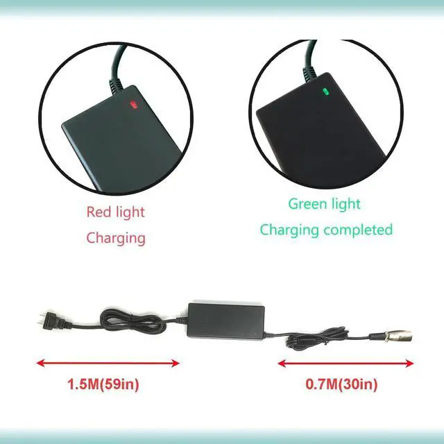 Alt view image 5 of 7 - 29.4V2A 3 pin XLR Charger Replacement for Lithium Battery Charging and Vacuum Cleaner Charging,Battery 12Ah Power Charger