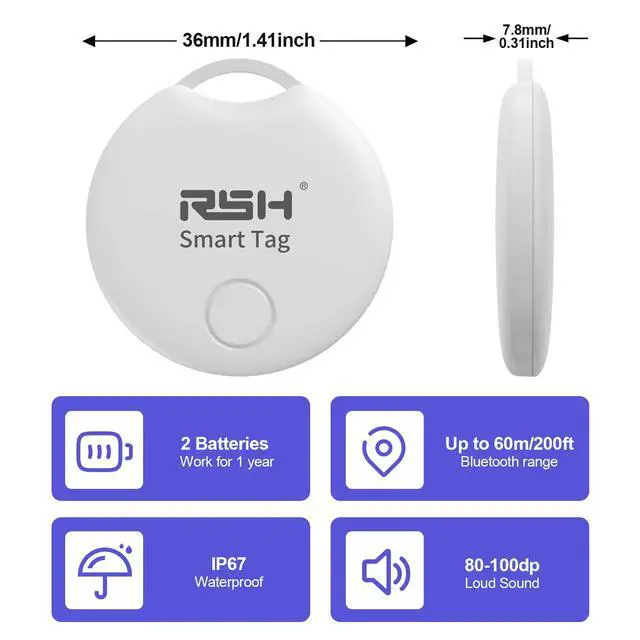 Alt view image 3 of 7 - Air Tracker Tag 4 Pack Luggage Tracker Smart Tag Works with Apple Find My, Bluetooth Key Finder Locator for Bags,Wallet Tracker,Item Finder Tag Locate or Tracking for Keys(iOS only)
