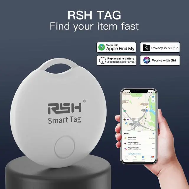 Alt view image 2 of 7 - Air Tracker Tag 4 Pack Luggage Tracker Smart Tag Works with Apple Find My, Bluetooth Key Finder Locator for Bags,Wallet Tracker,Item Finder Tag Locate or Tracking for Keys(iOS only)