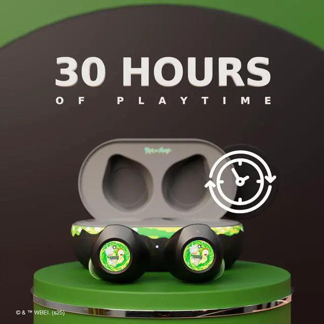Alt view image 3 of 7 - Rick and Morty Portal Wireless Bluetooth Earbuds with Charging Case, Built-in Mic, 30 Hr Playtime, Officially Licensed| Rick and Morty Gifts for Men, Women, Teens and All Fans (Rick and Morty Portals)