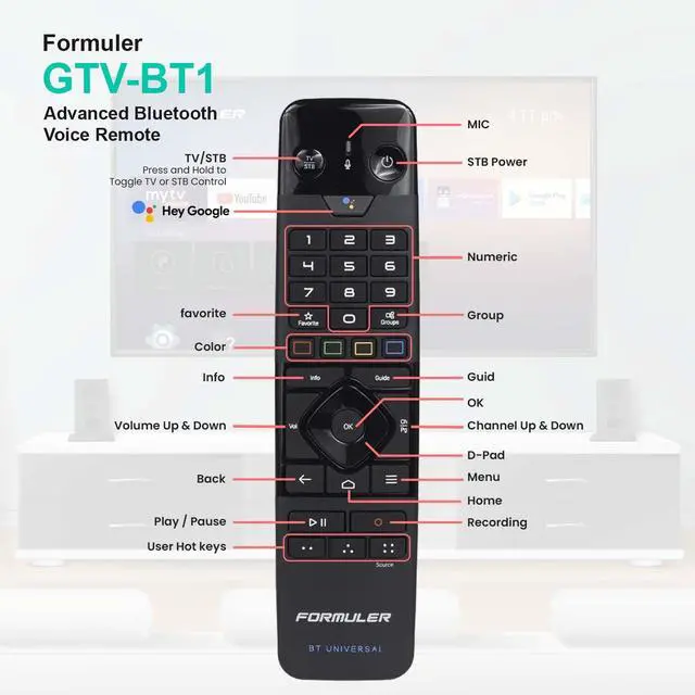 Alt view image 3 of 5 - BT1 Remote Control for z7+, z8, z8 Pro, z10, z10 Se, Z11 Pro, z Plus Neo, z Alpha, cc Model + Bonus Silicone Case