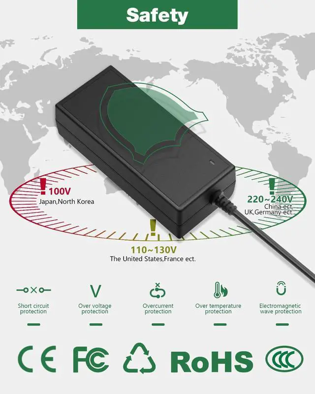 Alt view image 4 of 6 - DC Power Cord 5V Power Supply 15A AC Adapter 100-240V to 5V DC Power Supply | 5 Volt 10A 8A 6A 5A RGB LED Driver Barrel Plug 5.5x2.5mm for Christmas Lights WS2812B WS2811 WS2813 SK6812 LED Strip Light