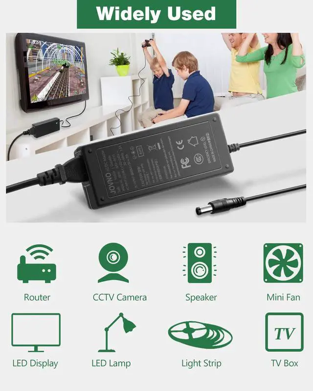 Alt view image 6 of 6 - DC Power Cord 5V Power Supply 15A AC Adapter 100-240V to 5V DC Power Supply | 5 Volt 10A 8A 6A 5A RGB LED Driver Barrel Plug 5.5x2.5mm for Christmas Lights WS2812B WS2811 WS2813 SK6812 LED Strip Light