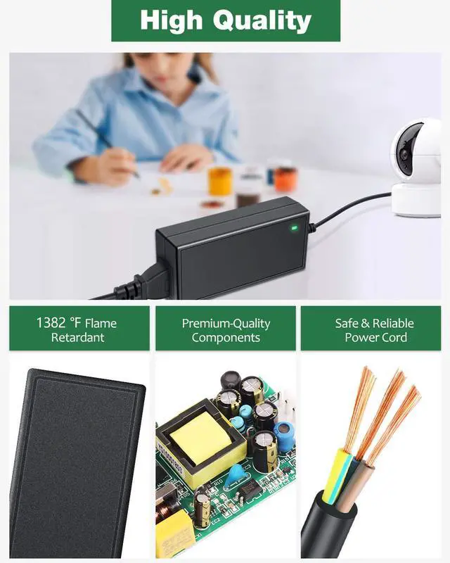 Alt view image 5 of 6 - DC Power Cord 5V Power Supply 15A AC Adapter 100-240V to 5V DC Power Supply | 5 Volt 10A 8A 6A 5A RGB LED Driver Barrel Plug 5.5x2.5mm for Christmas Lights WS2812B WS2811 WS2813 SK6812 LED Strip Light