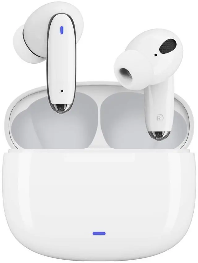 Main image of Wireless Earbuds Waterproof Headset Noise Cancelling Earphones Long Battery Bluetooth Headphones with Wireless Charging Case for iPhone Android (White)