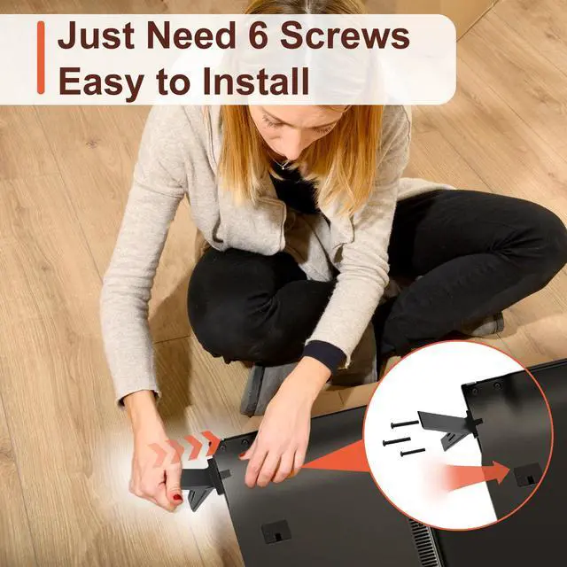 Alt view image 3 of 7 - TV Base Stand for LG TV Legs, Only for 70UP8070 70UQ7070 70UQ7590 75UP8070 75UQ7590 86UQ7590 86UQ8000 70UQ8000 75UQ8000 75NANO90UNA 82UP8770 86UP8770 86UQ7070 86NANO90UNA MAM660025 with Screws, Black