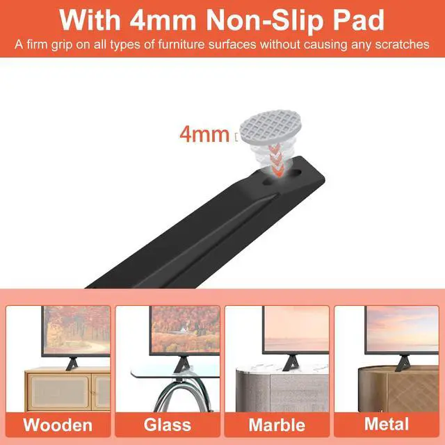 Alt view image 4 of 7 - TV Base Stand for LG TV Legs, Only for 70UP8070 70UQ7070 70UQ7590 75UP8070 75UQ7590 86UQ7590 86UQ8000 70UQ8000 75UQ8000 75NANO90UNA 82UP8770 86UP8770 86UQ7070 86NANO90UNA MAM660025 with Screws, Black