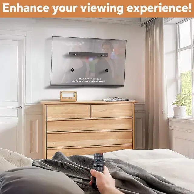 Alt view image 2 of 7 - Studless TV Wall Mount for Drywall, No Stud Hanger for 1255 Inch, No Drill Wall Mount TV Bracket, VESA Max 400x400, Up to 100lbs, Low Profile, Tilts 5°, No Damage, Easy Install for Rental Apartment