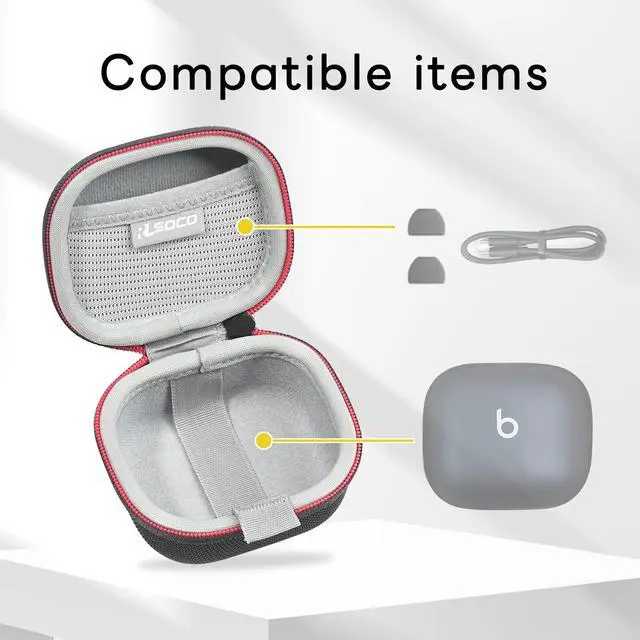 Alt view image 3 of 7 - Carrying Case for Powerbeats Pro 2 - Case for Beats Powerbeats Pro 2 Wireless Bluetooth Earbuds - Black (Case Only)