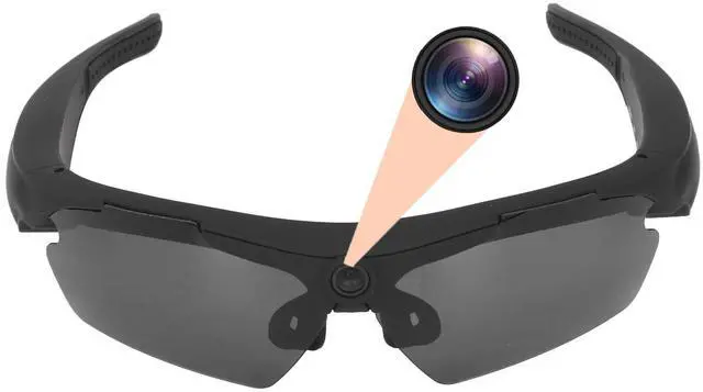 Main image of Smart Video Glasses with Camera, 1080P HD Camera Glasses Wearable Sunglasses, Audio and Video Recording, for Outdoor Sports, Cycling, Driving, Hiking (Black)