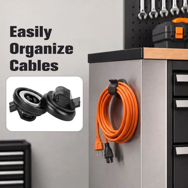 Alt view image 6 of 6 - 10pcs Magnetic Fasteners, 3/4" Magnetic Cable Holder, 23lbs Pull Force Zip Tie Mount Base, Durable Cable Organizer for Home Office Marine Electrical Wiring