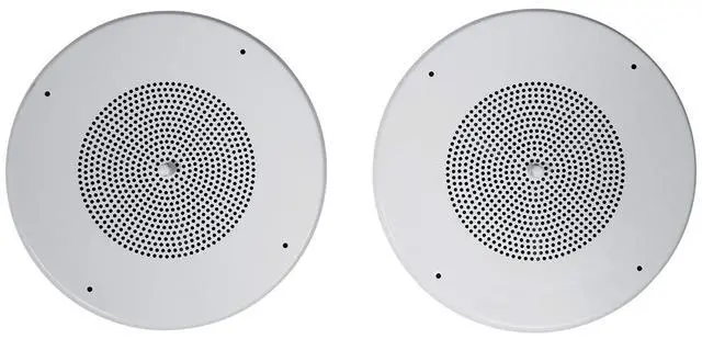 Alt view image 3 of 7 - MC80 Metal 8" 70V/25V Commercial in-Ceiling Speakers, 10-Pack | 8 Woofer, Adjustable Taps 5W, 2.5W, 1W, 0.5W, Steel Grilles, Off-White, Flush Ceiling Mount