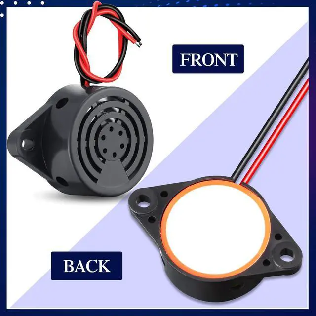 Alt view image 2 of 7 - DC 3-24V 95 dB Electronic Buzzer Active Piezo Buzzer Alarm Sounder Continuous Sound Beep, Black(36 Pcs)