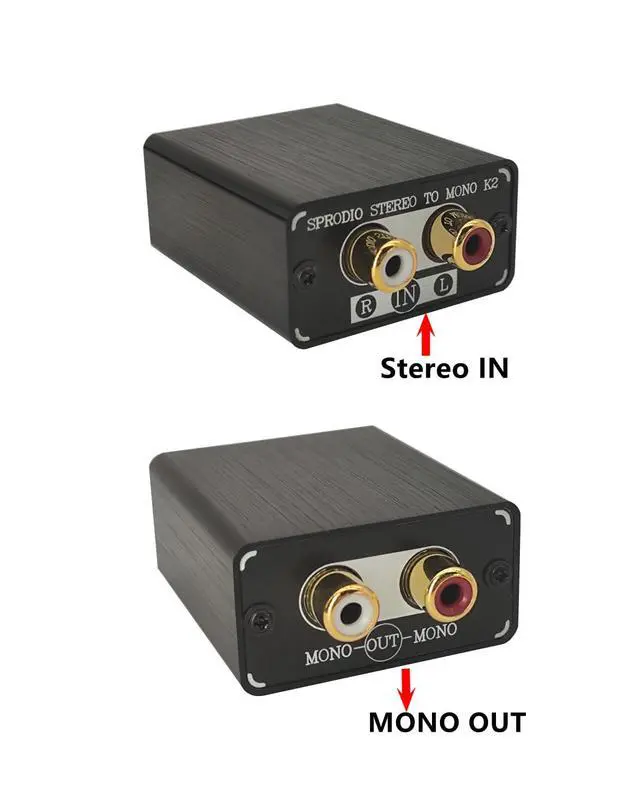 Alt view image 2 of 3 - SPRODIO Single Stereo to Dual Mono Audio Converter Mono OutRCA L/R Audio Adapter Stereo to Mono summing K2