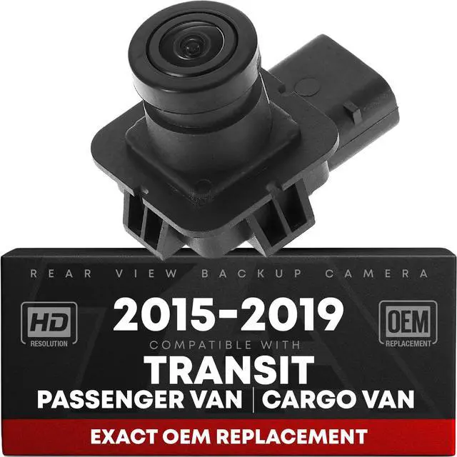 Main image of Rear View Backup Camera, Reverse Park Assist - Compatible with 2015-2019 Ford Transit Cargo Van, Passenger Van - OEM CK4Z19G490A, CK4T19G490AB, 592-027, FO1960146