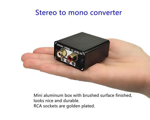 Alt view image 3 of 3 - SPRODIO Single Stereo to Dual Mono Audio Converter Mono OutRCA L/R Audio Adapter Stereo to Mono summing K2