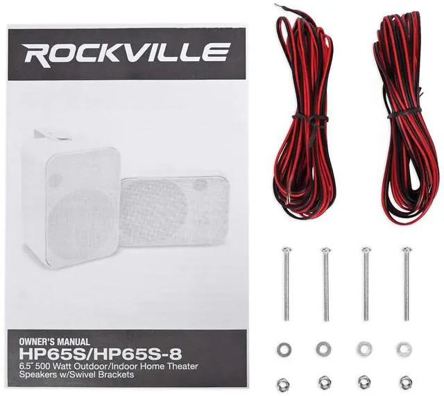 Alt view image 7 of 7 - HP65S-8 6.5" White Outdoor/Indoor Home Audio Speakers, 6-Pack | 500W Peak/160W RMS, IPX44 Waterproof, Swivel Bracket, 8 Ohm, Stainless Steel Grill, Bass Reflex Port, 2-Way