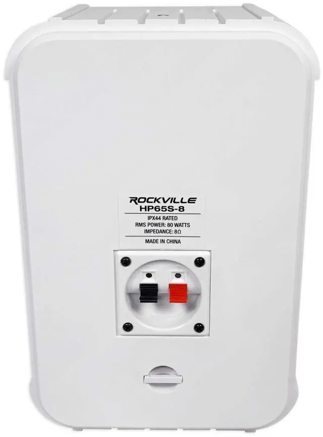 Alt view image 5 of 7 - HP65S-8 6.5" White Outdoor/Indoor Home Audio Speakers, 6-Pack | 500W Peak/160W RMS, IPX44 Waterproof, Swivel Bracket, 8 Ohm, Stainless Steel Grill, Bass Reflex Port, 2-Way