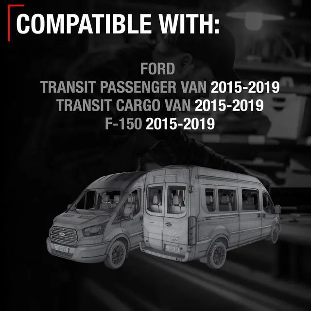 Alt view image 6 of 6 - Rear View Backup Camera, Reverse Park Assist - Compatible with 2015-2019 Ford Transit Cargo Van, Passenger Van - OEM CK4Z19G490A, CK4T19G490AB, 592-027, FO1960146