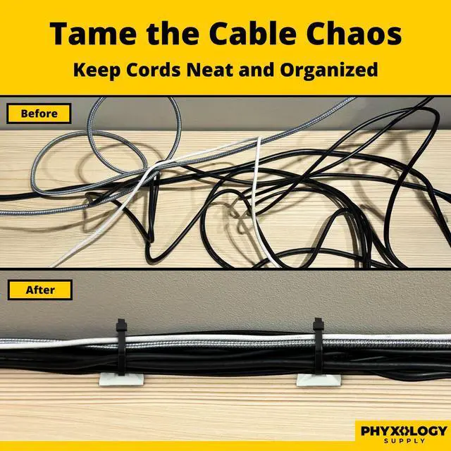 Alt view image 2 of 6 - Super-Adhesive X-Large Cable Tie Mounts 100 Pack For Fast, Frustration-Free Wire Management. Anchor These Zip Tie Bases Tools-Free With Sticky Backs Or Use Screw-Holes For Permanent Hold