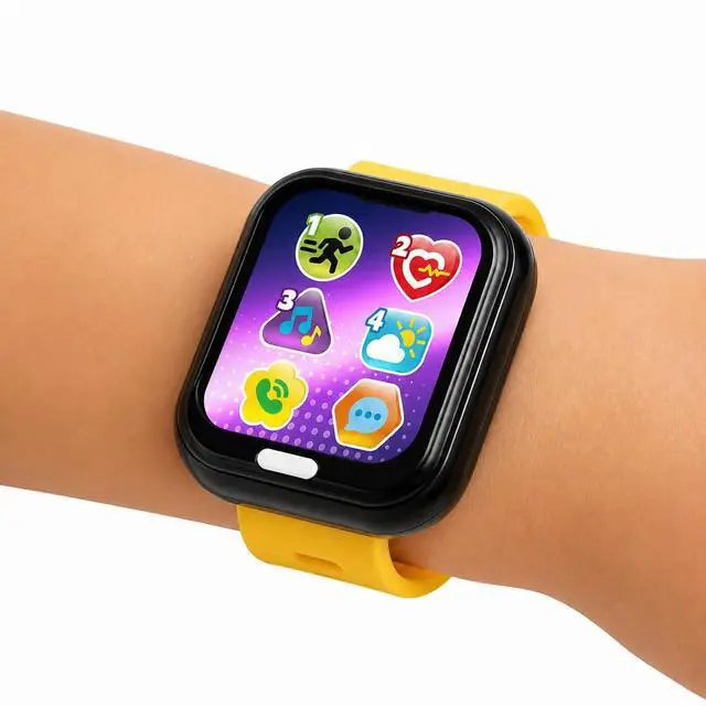 Main image of Toy Watch for Toddlers - Kids Smartwatch with Real Sounds | A first baby watch of their own, so yours stays safe. Seven working buttons for pretend calls, music, weather and sports