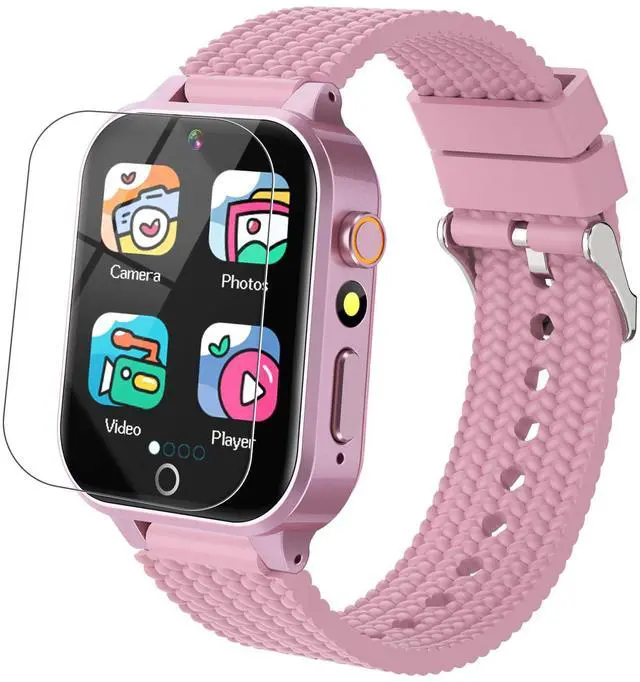 Main image of Smart Watch for Kids Girl Gift Ages 3-12, 2 Screen Protector, 26 Puzzle Games, HD Camera Video Music Player Touchscreen Pedometer, Educationtal Toy Brithday Gifts for Girl Ages 4 5 6 7 8 9 10(Pink)