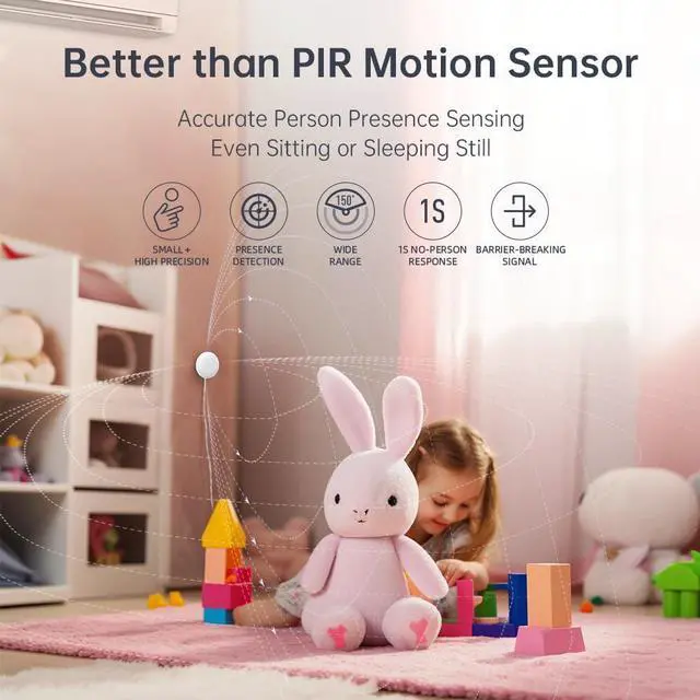 Alt view image 3 of 7 - eMotion Pro 24GHz mmWave Radar Smart WiFi Presence Sensor | Built-in Motion Sensor, IR Blaster & Light Sensor, Compatible with Alexa & Google Home, MQTT for Home Assistant