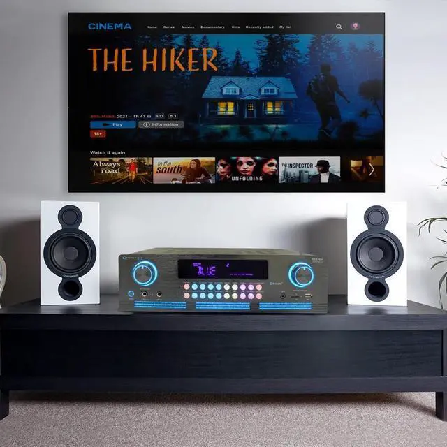 Alt view image 7 of 7 - 2000-Watt Bluetooth Stereo Power Amplifier | Digital Spectrum Display, Cooling Fan, Versatile Inputs, Karaoke Features, and Remote Control for Ultimate Audio Control
