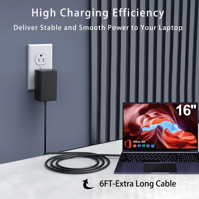 Alt view image 2 of 7 - UL Listed 12V AC Charger for Jumper EZbook S7Hi X7 S7 S7-hi S7 Max & BTDD 16 inch Laptop Computer Model EZbook S7 Max Laptop Notebook Replacement Power Supply Cord Cable Wall Charger